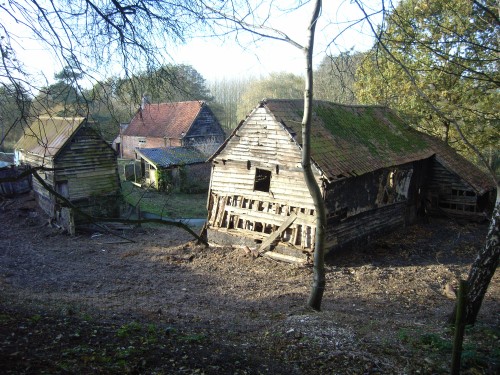 timber framed farm building