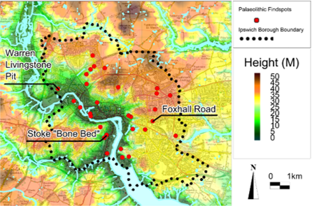 map of palaeolithic sites ipswich