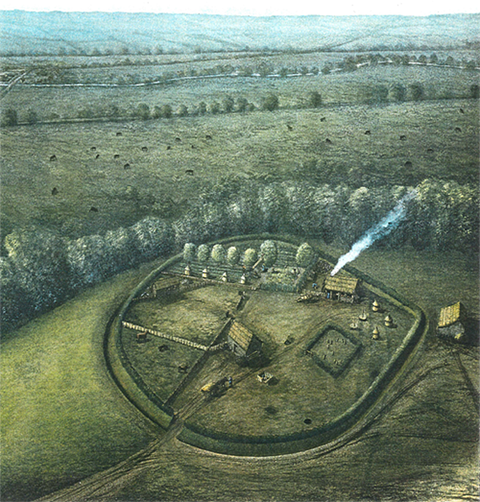 illustration of saxon enclosed settlement