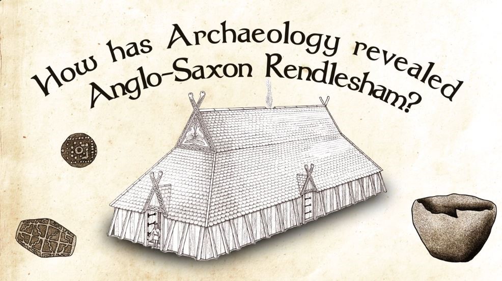 illustration of anglo-saxon building and objects