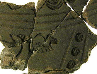 fragments of decorated pottery