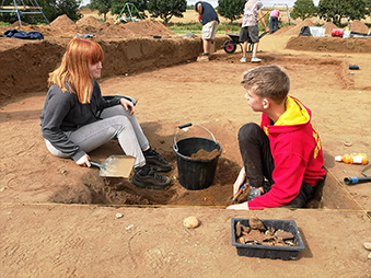 two children excavating