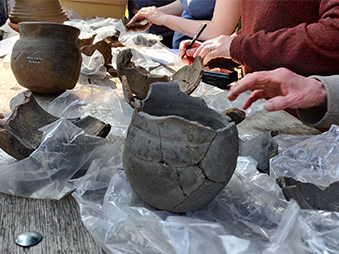 two children excavating