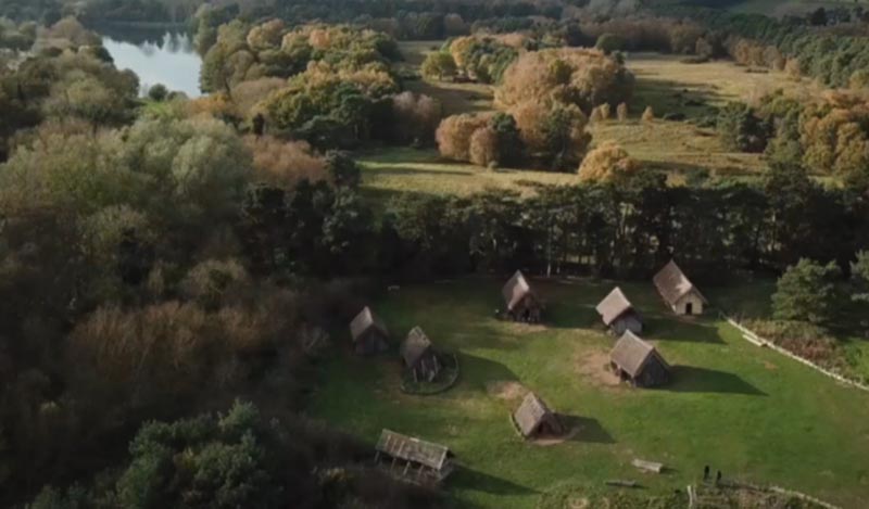 aerial view of west stow anglo-saxon village