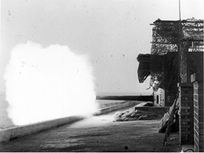 Wartime photograph test firing guns